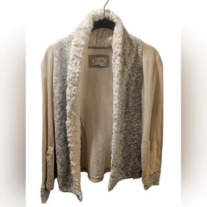 Saturday/Sunday Anthropologie Ambrose knit open-front faux-fur collar